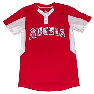 Los Angeles Angels Baseball Jersey Mens Small Majestic Cool Base Red Polyester